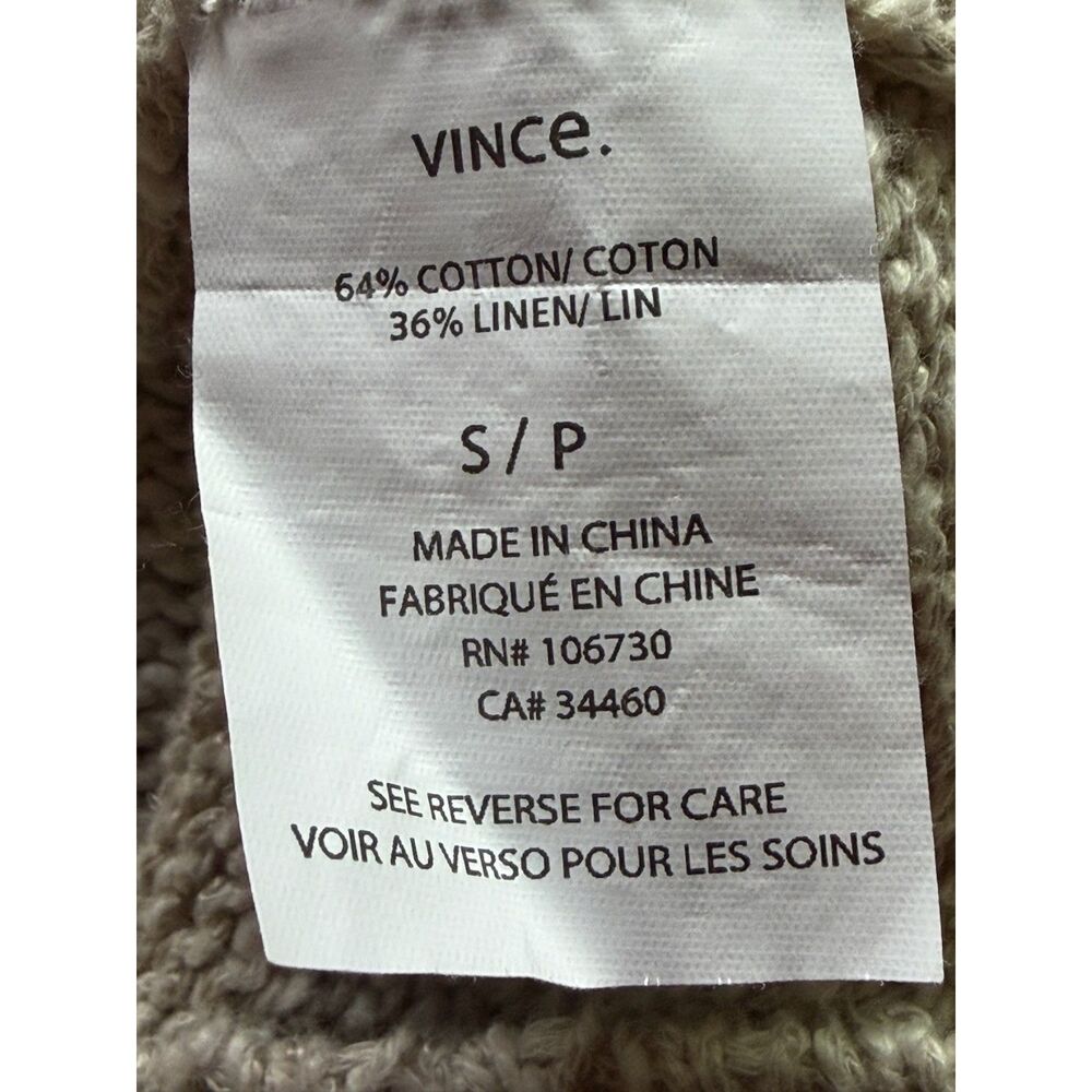 Vince Boxy Drop Shoulder Cotton Linen Sweater Oatmeal Cream Size Small - Picture 5 of 8